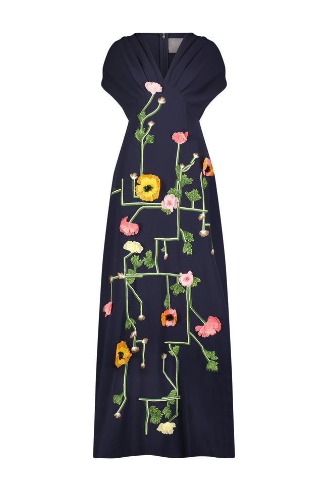 Raised Floral Embroidery Charlotte Gown