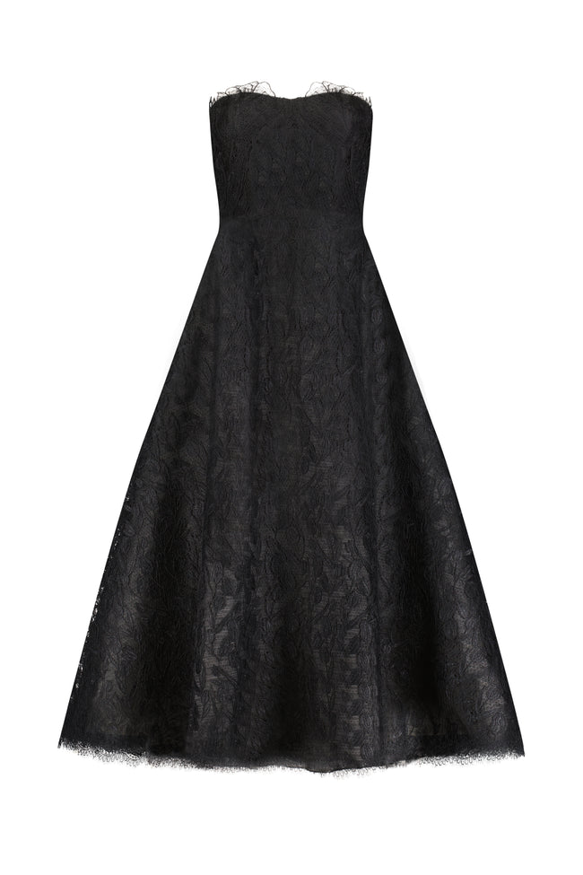 Tulip Lace Strapless Full Skirt Dress