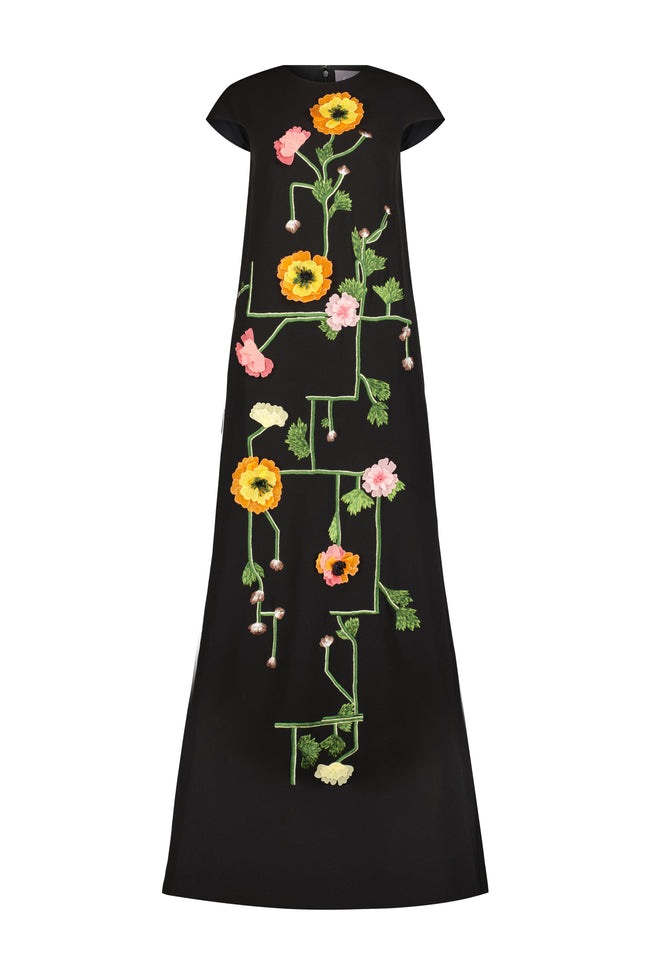 Raised Floral Embroidery Augusta Gown