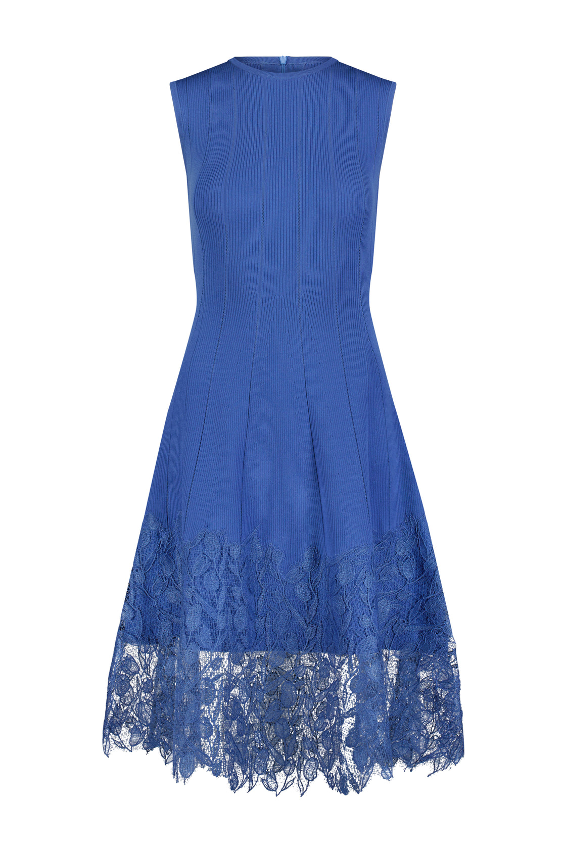 Lace Hem Knit Sleeveless Mini Dress