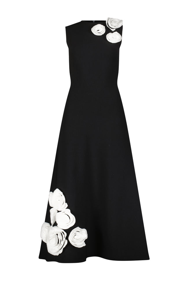 Rose Detail Knit Midi Dress