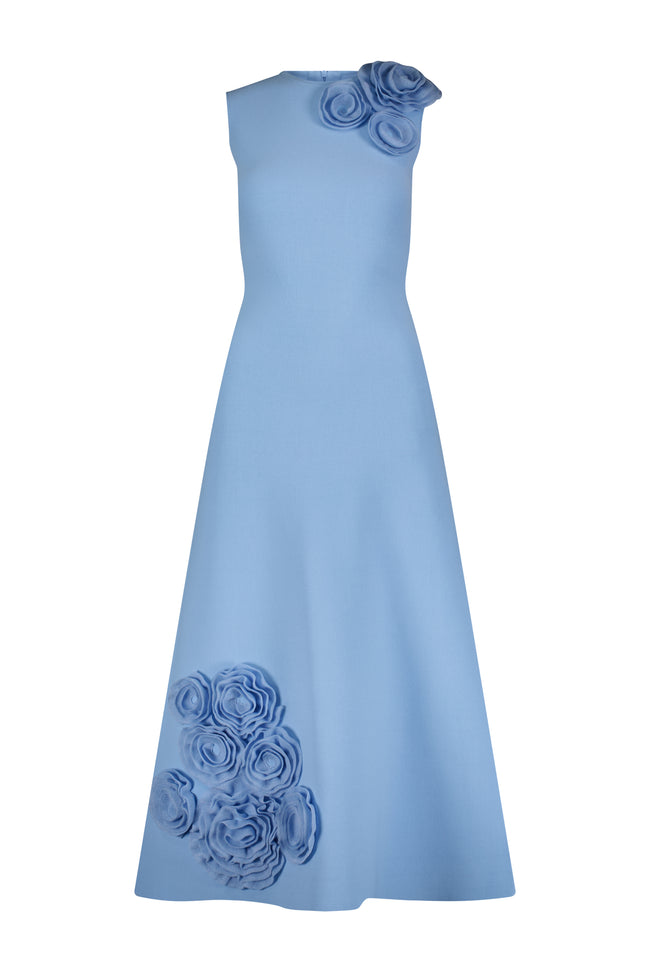 Rose Detail Knit Midi Dress