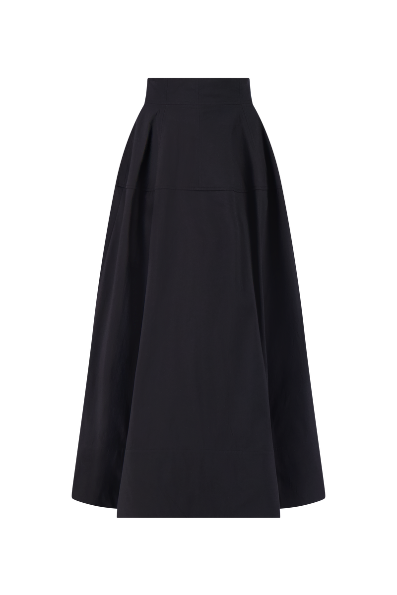 Cotton Poplin A-Line Skirt