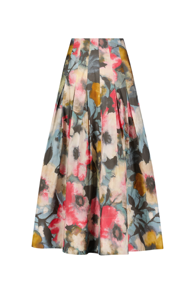 Floral Printed Cotton Full Skirt