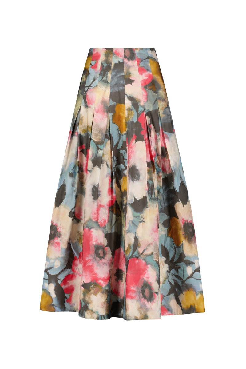 Floral Printed Cotton Full Skirt