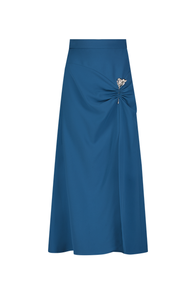 Fluid Crepe Pin Detail Skirt