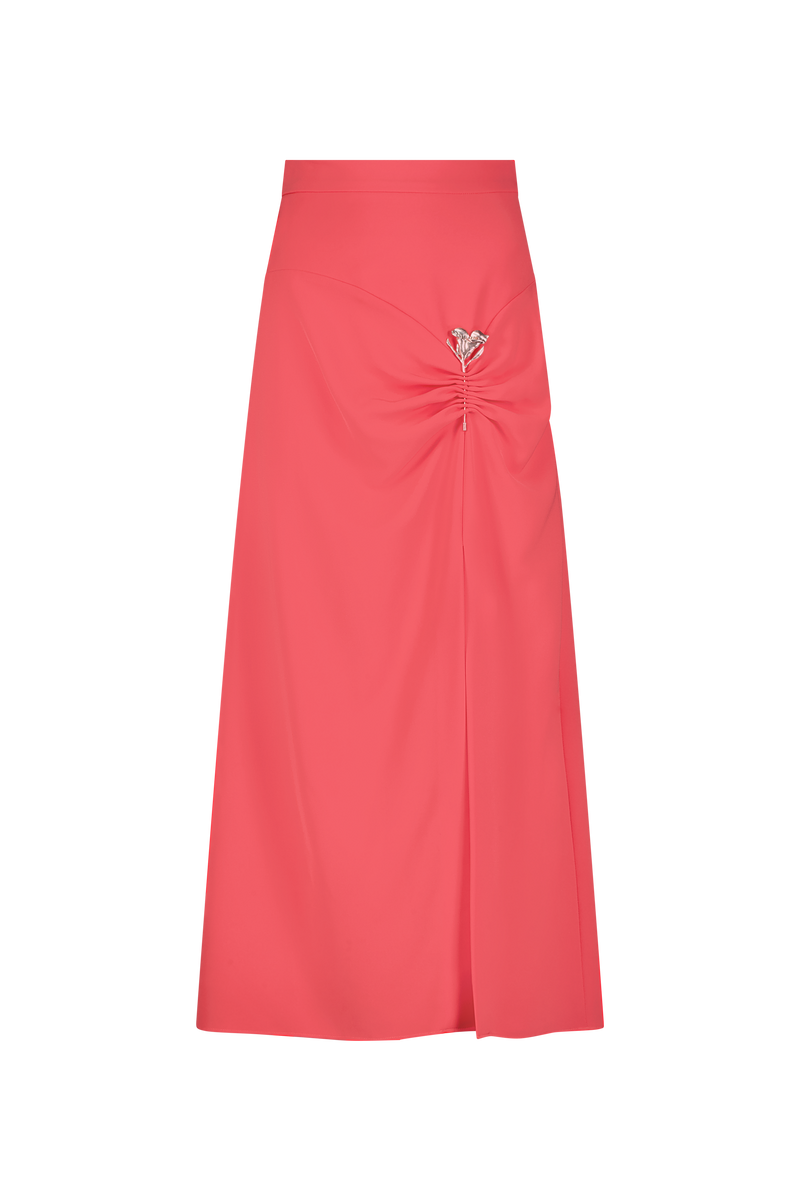 Fluid Crepe Pin Detail Skirt