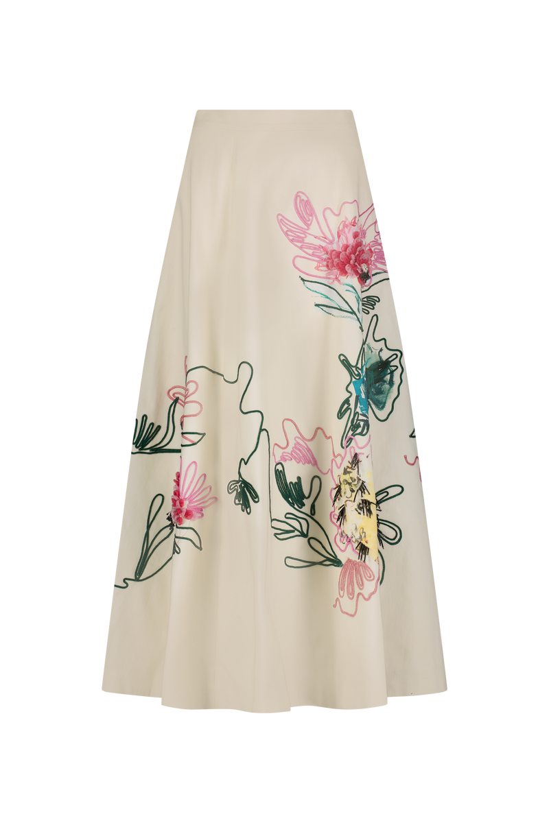 Embroidered Canvas Warbler Skirt
