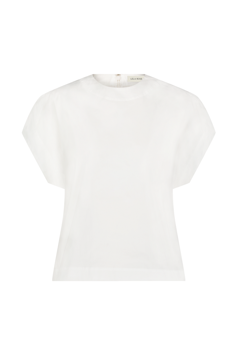 Cotton Poplin Short Sleeve Top