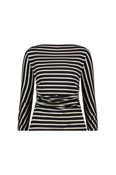 Striped Jersey Ruched Top