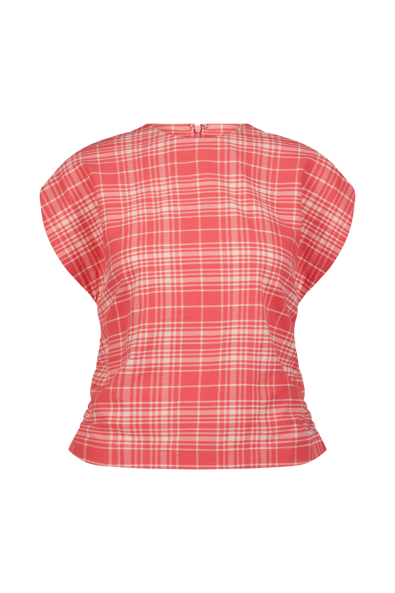 Plaid Seersucker Tie Top