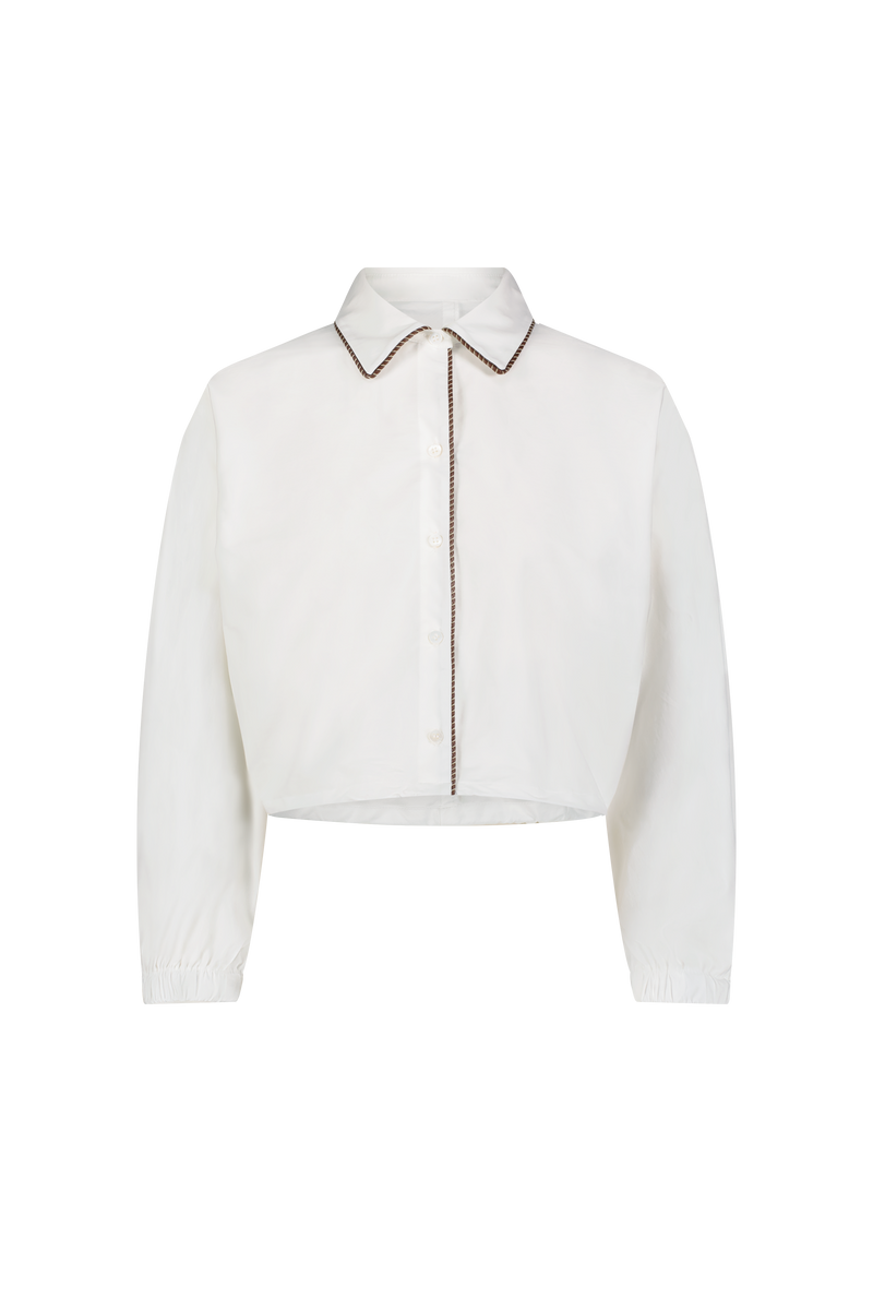 Cotton Poplin Leather Trim Harrier Shirt