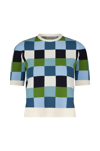 Box Jacquard Knit Top