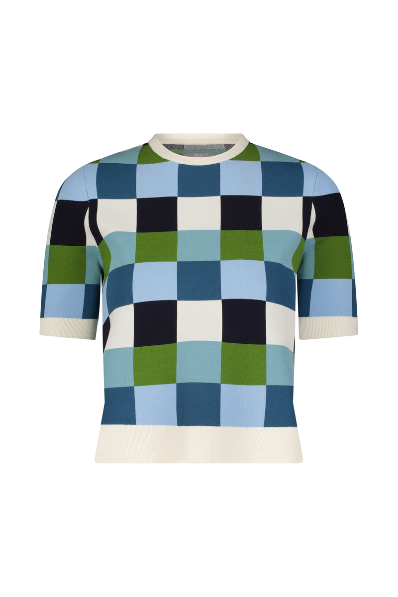 Box Jacquard Knit Top