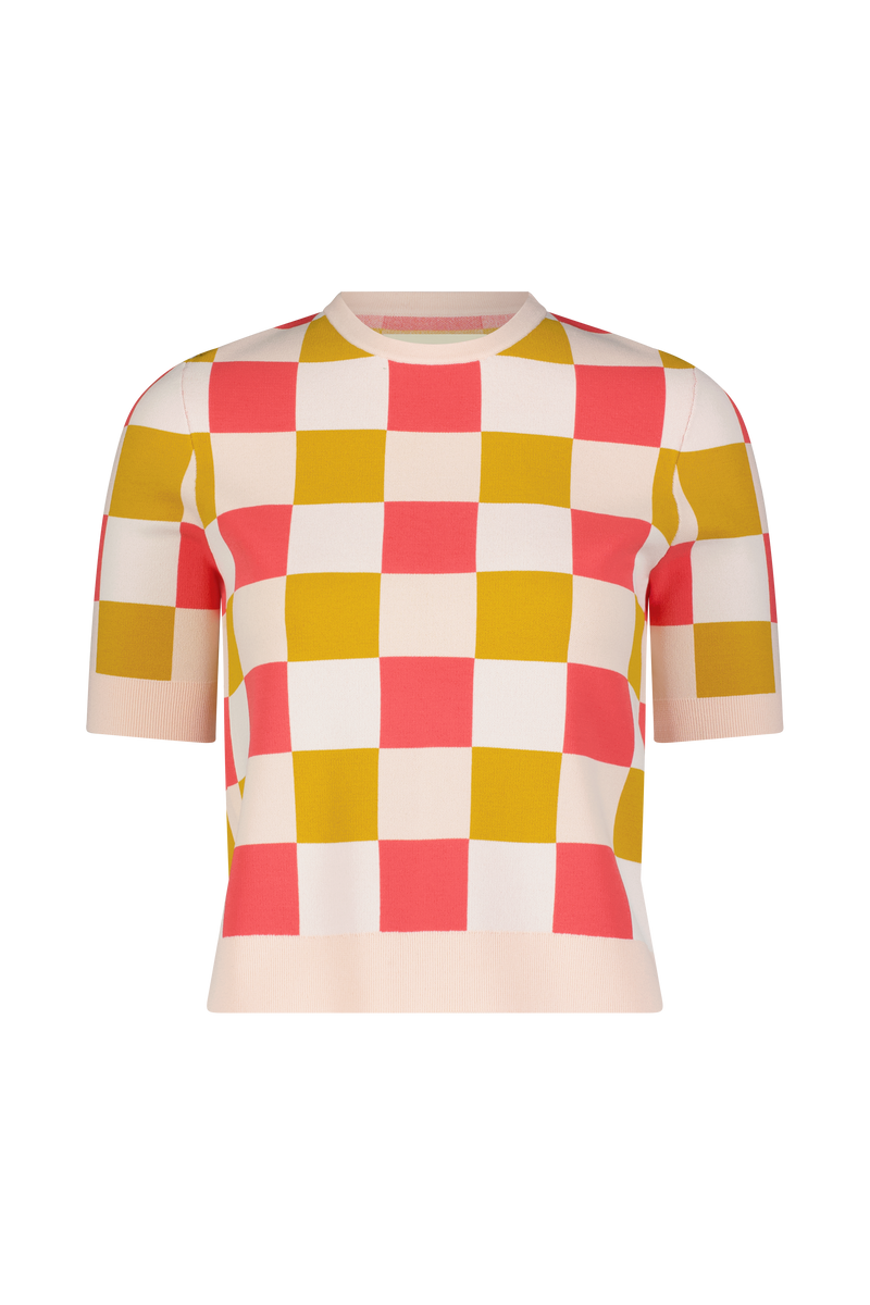 Box Jacquard Knit Top