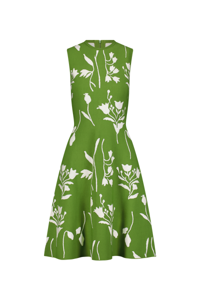 Floral Jacquard Knit Mini Dress