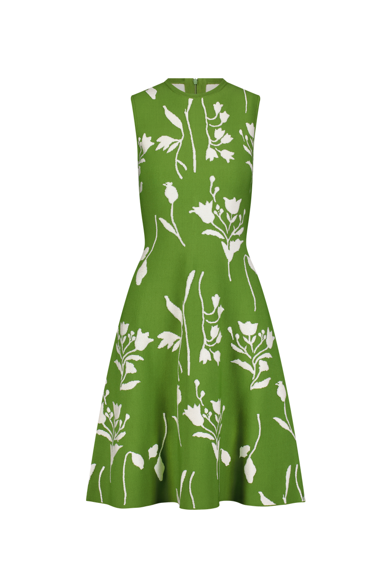 Floral Jacquard Knit Mini Dress