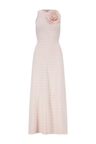 Rose Detail Knit Halter Dress