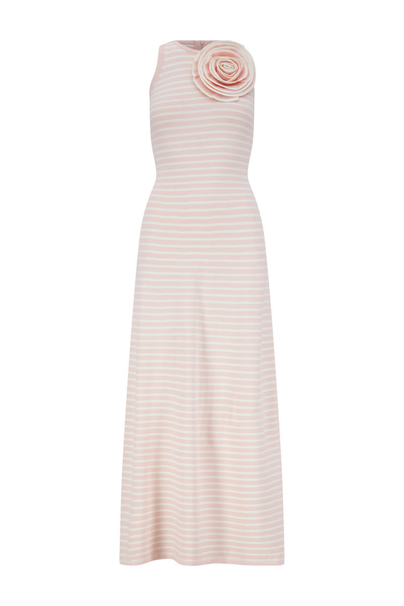Rose Detail Knit Halter Dress