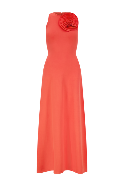 Rose Detail Knit Halter Dress