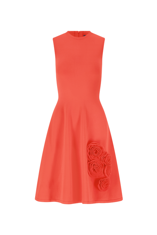 Rose Detail Knit Mini Dress