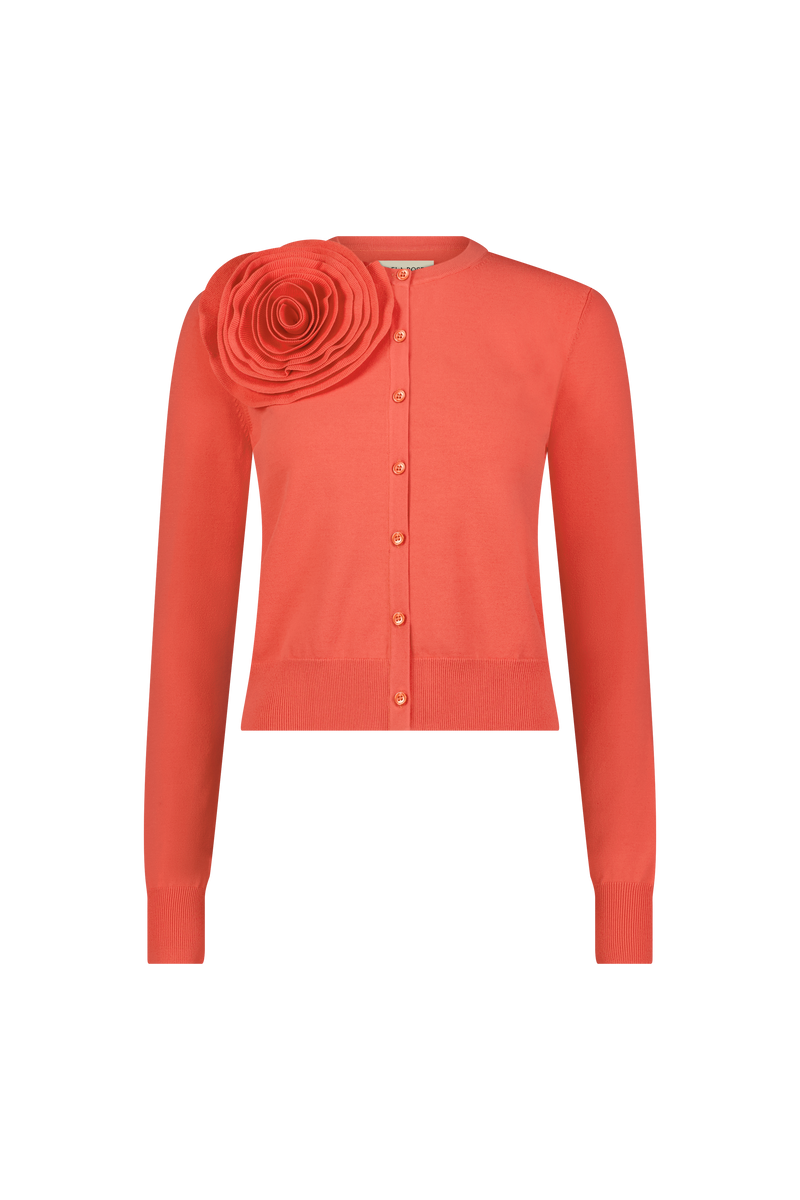 Rose Detail Knit Cardigan