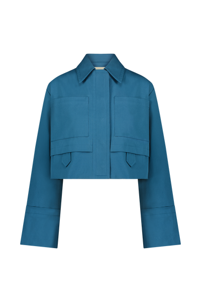 Stretch Cotton Cropped Jacket