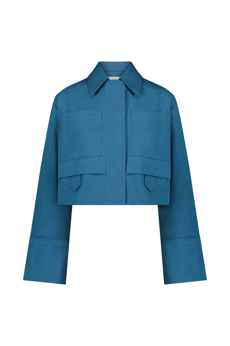 Stretch Cotton Cropped Jacket