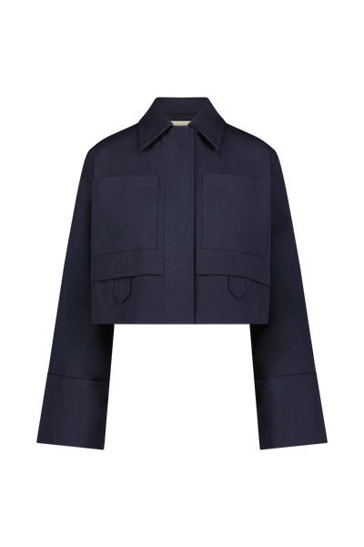 Stretch Cotton Cropped Jacket