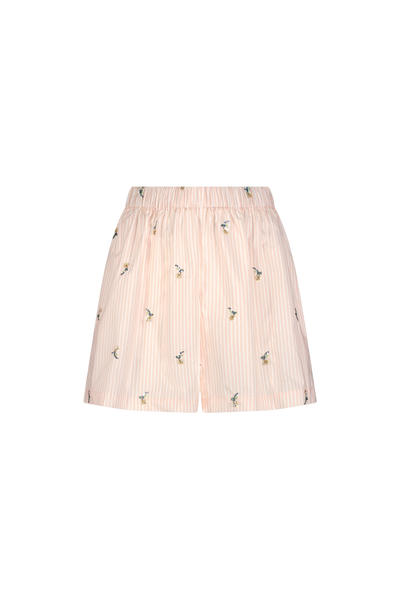 Embroidered Striped Cotton Short