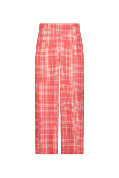Plaid Seersucker Cropped Pant