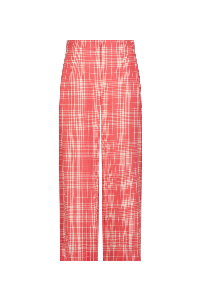 Plaid Seersucker Cropped Pant