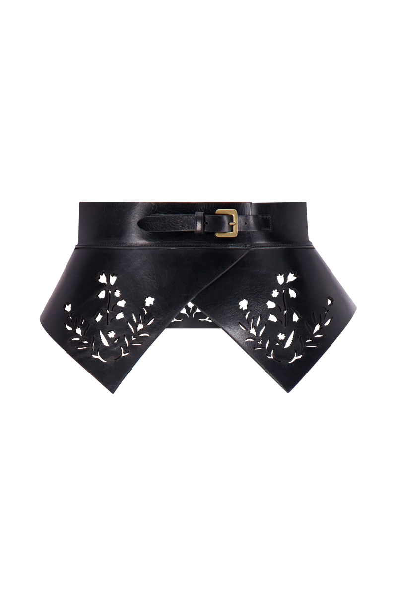 Leather Floral Lasercut Belt
