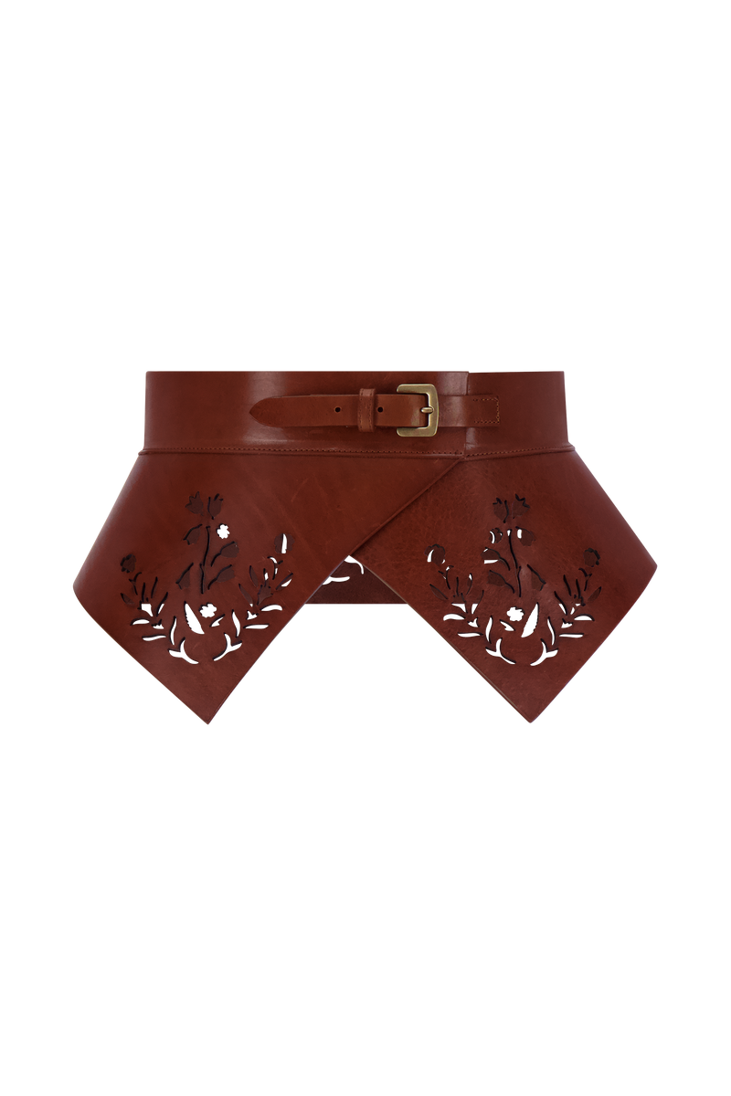 Leather Floral Lasercut Belt
