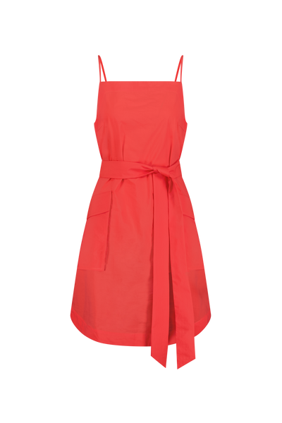 Tech Poplin Belted Dress