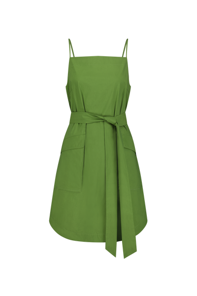Tech Poplin Belted Dress