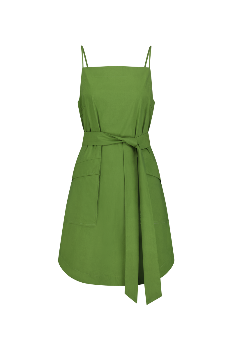 Tech Poplin Belted Dress