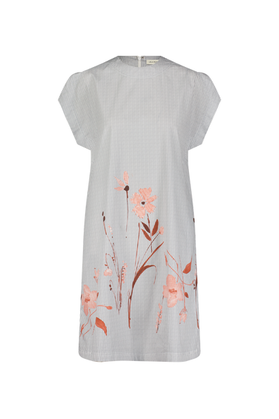 Floral Striped Cotton Tunic Dress