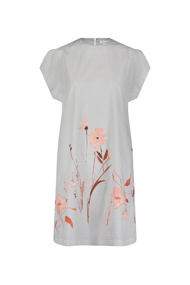 Floral Striped Cotton Tunic Dress