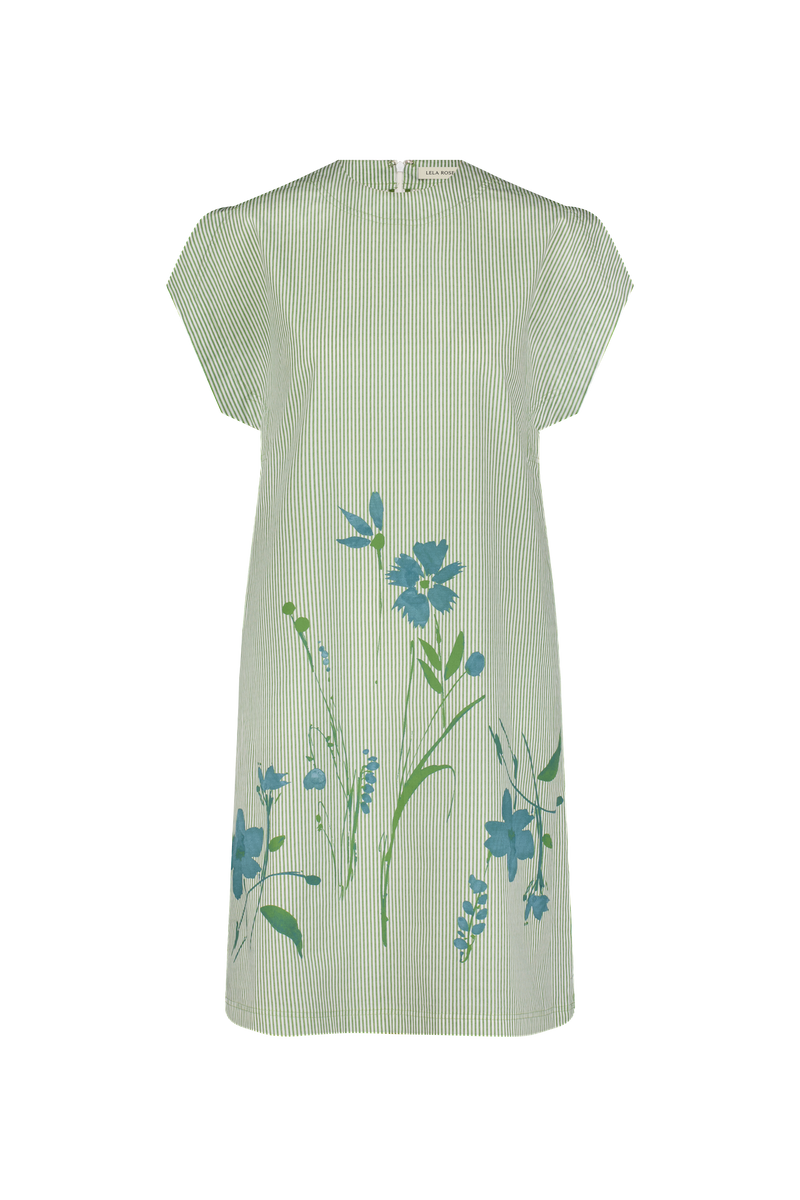 Floral Striped Cotton Tunic Dress Mallard Multi / XXS / S269508