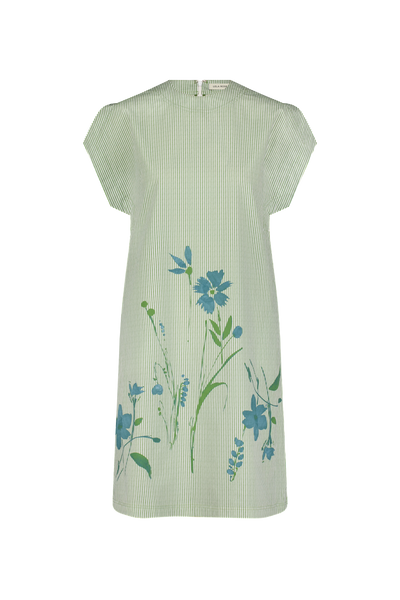 Floral Striped Cotton Tunic Dress