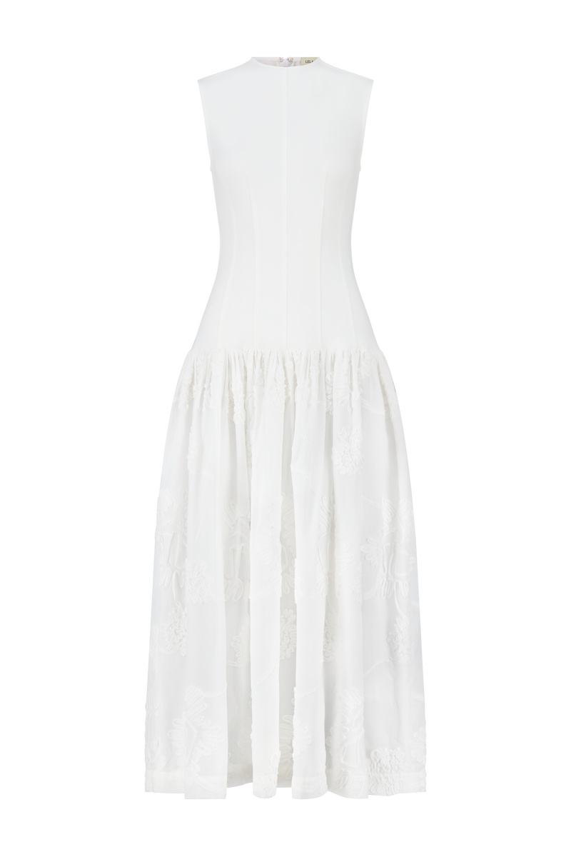 Ribbon Embroidered Cotton Combo Dress – Lela Rose