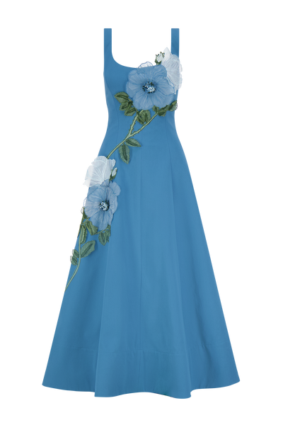 Peony Embroidered Stretch Cotton Full Dress – Lela Rose