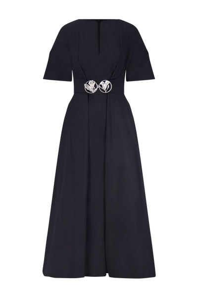 Cotton Poplin Buckle Shirtdress