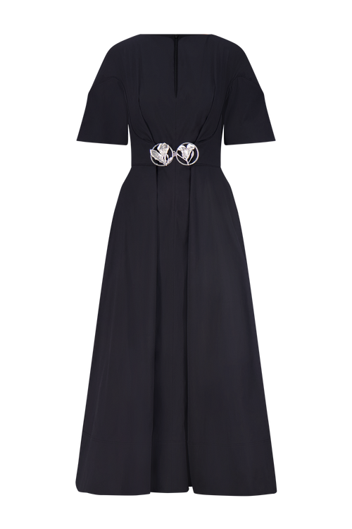 Cotton Poplin Buckle Shirtdress