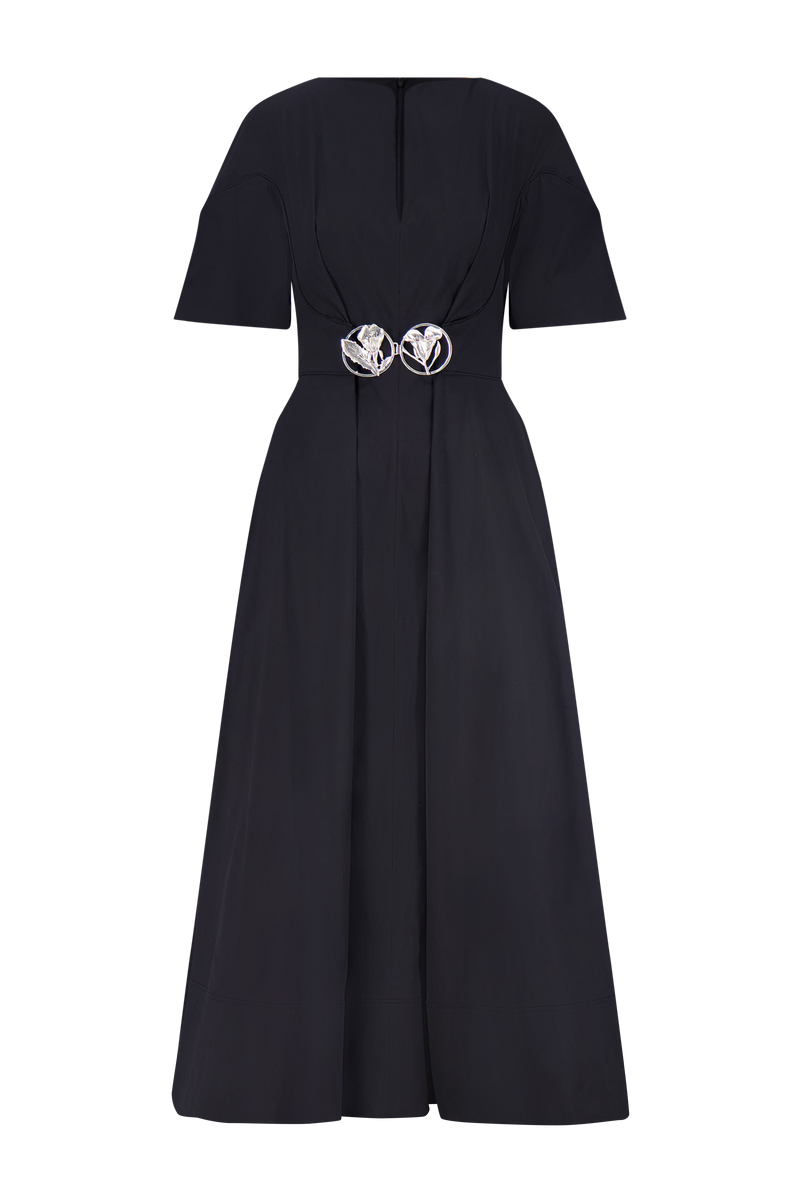 Cotton Poplin Buckle Shirtdress