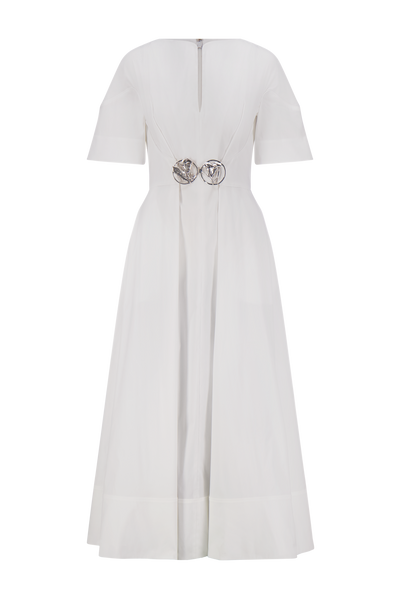 Cotton Poplin Buckle Shirtdress