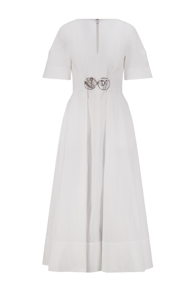 Cotton Poplin Buckle Shirtdress