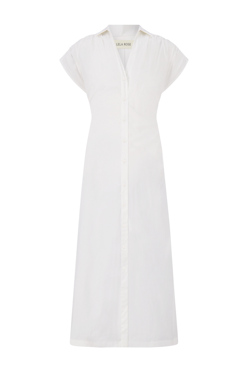 Cotton Poplin Tie Waist Dress