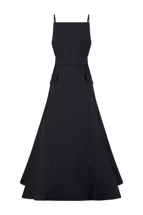 Cotton Poplin Belted Dress